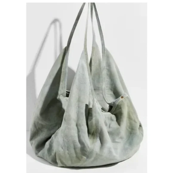 Free People WTF Sun Faded Hobo - Cactus lamb suede - Picture 3 of 14